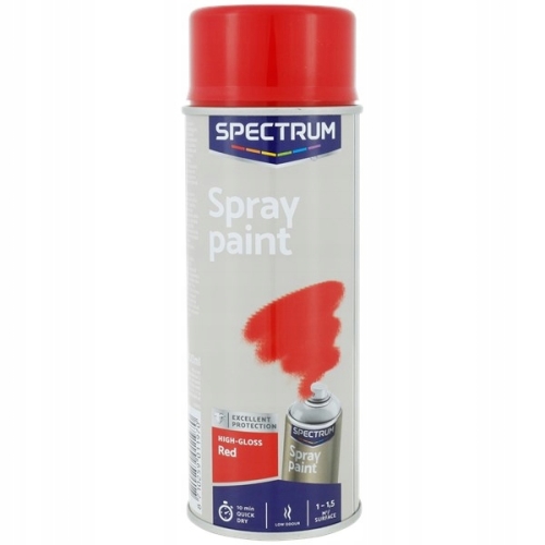Szybkoschnący lakier akrylowy w spray uniwersalny High Gloss Czerwony 400ml