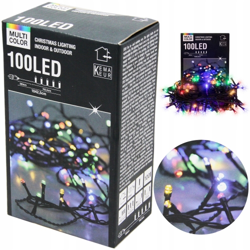 Lampki choinkowe zewnątrz wewnątrz 10mb 100 LED lampek kolorowych na święta