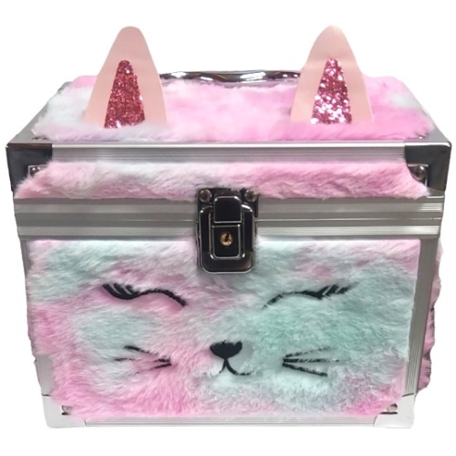Kosmetyczka pluszowa Selfie Girls z lusterkiem z 4 akcesoriami na prezent 7