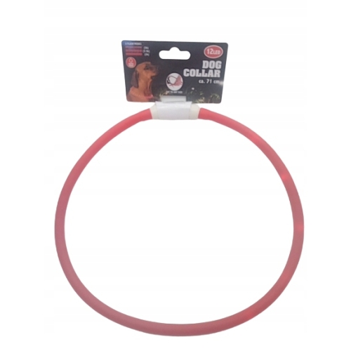 Obroża LED dla psa kota z możliwością wielokrotnego ładowania usb Czerwona