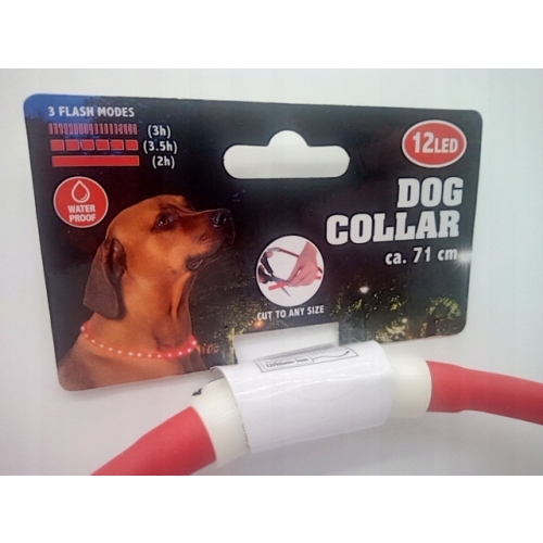 Obroża LED dla psa kota z możliwością wielokrotnego ładowania usb żółta