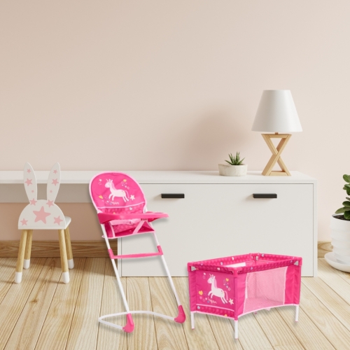 ŁÓŻKO KRZESŁO FOTELIK do karmienia lalek DOLLY STAR 2 w 1 IDEALNY PREZENT