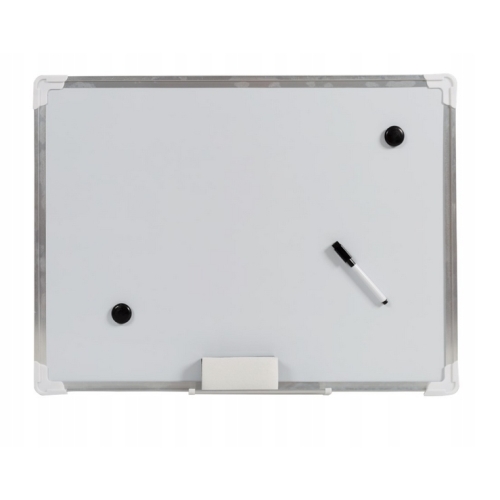 EDUKACYJNA TABLICA MAGNETYCZNA NA MAGNESY SUCHOŚCIERALNA 60 x 45 cm BIAŁA