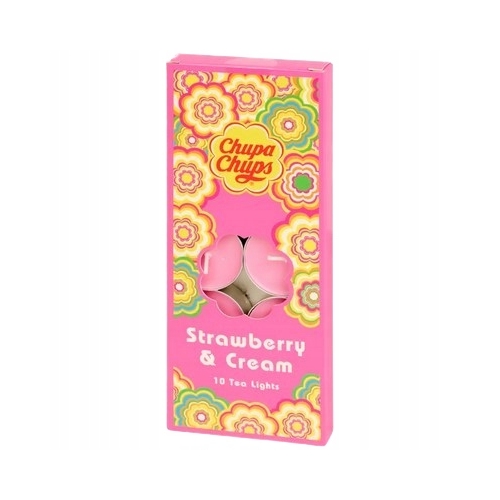 PODGRZEWACZE ZAPACHOWE CHUPA CHUPS TEA LIGHTS 10 SZTUK STRAWBERRY & CREAM