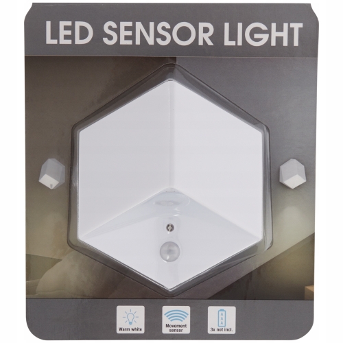 Lampa ścienna czujnik ruchu LED Kwadratowa + możliwość ładowania UsbC Biała