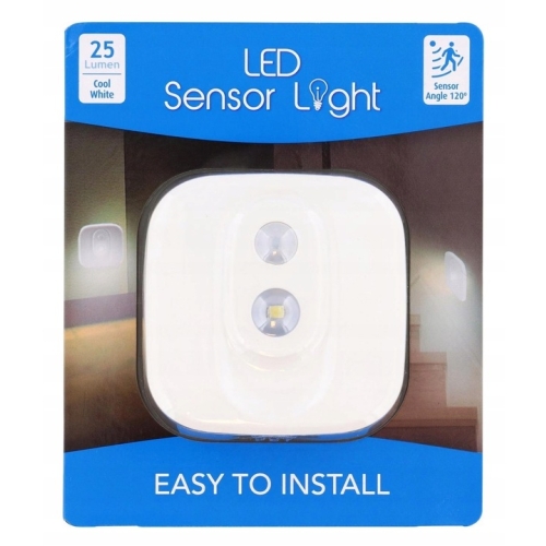 Lampa ścienna czujnik ruchu LED Kwadratowa + możliwość ładowania UsbC Biała