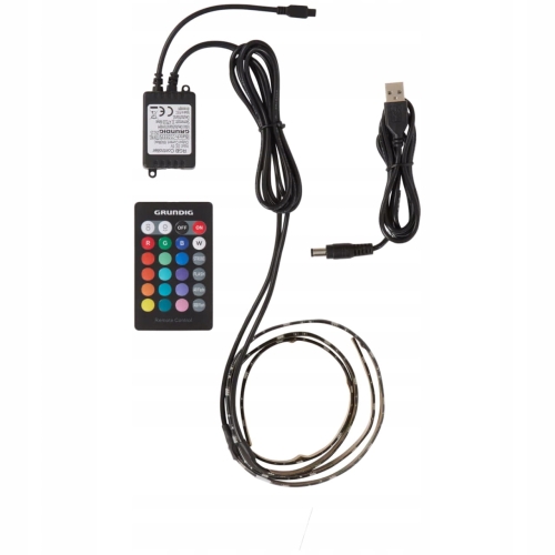 TAŚMA 32 LED RGB DO TELEWIZORA TV GRUNDIG 2 x 50cm 15 kolorów UsbC Pilot