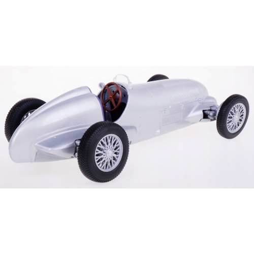 MERCEDES-BENZ W125 1937 METALOWY MODEL SAMOCHODU RESORAK WELLY 1:42 SREBRNY