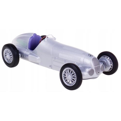MERCEDES-BENZ W125 1937 METALOWY MODEL SAMOCHODU RESORAK WELLY 1:42 SREBRNY