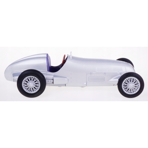 MERCEDES-BENZ W125 1937 METALOWY MODEL SAMOCHODU RESORAK WELLY 1:42 SREBRNY
