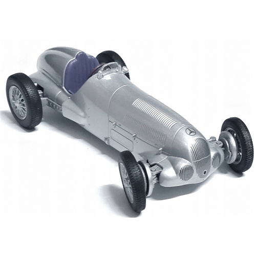 MERCEDES-BENZ W125 1937 METALOWY MODEL SAMOCHODU RESORAK WELLY 1:42 SREBRNY