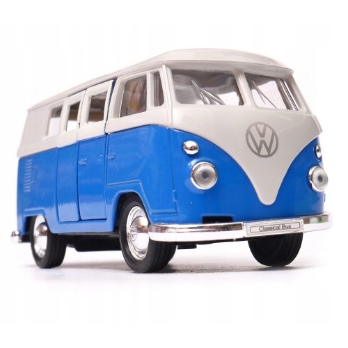 Volkswagen 1962 Classical Bus KOLEKCJONERSKI METALOWY MODEL WELLY 1.34 blue