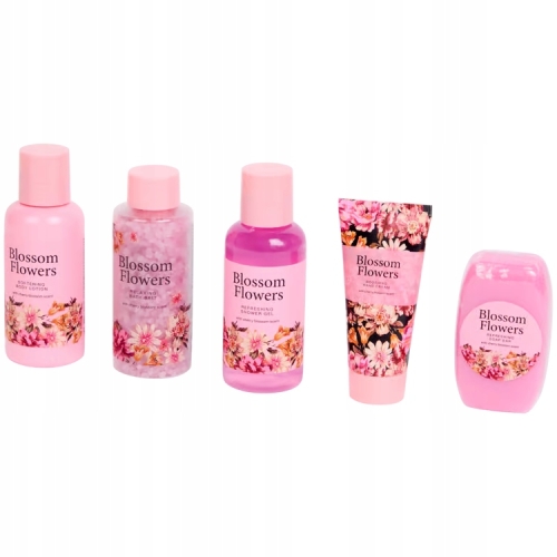 ZESTAW DO KĄPIELI NAWILŻAJĄCY NATURALNY PREZENTOWY BLOSSOM 5 ELEMENTÓW
