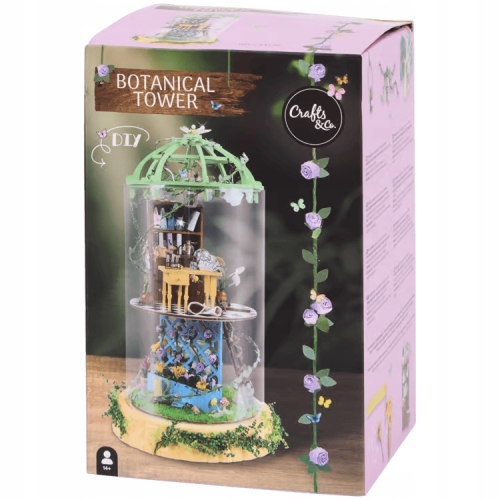 MINIATUROWY DOMEK DIY 3D KOLOROWA BOTANICZNA WIEŻA LED Light Crafts&Co