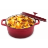 GARNEK ŻAROODPORNY CZERWONY SOLA KITCHEN Z RĄCZKAMI + POKRYWĄ 24 CM 3.5 L