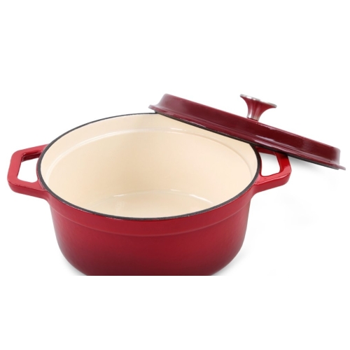 GARNEK ŻAROODPORNY CZERWONY SOLA KITCHEN Z RĄCZKAMI + POKRYWĄ 24 CM 3.5 L
