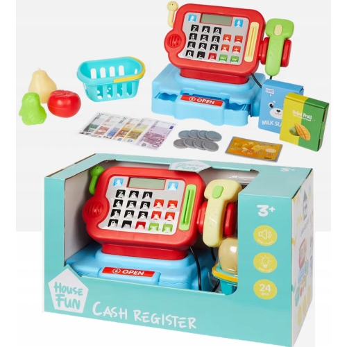 INTERAKTYWNA ZABAWKA KASA DLA DZIECI ŚWIATŁO + DŹWIĘKI HOUSE FUN