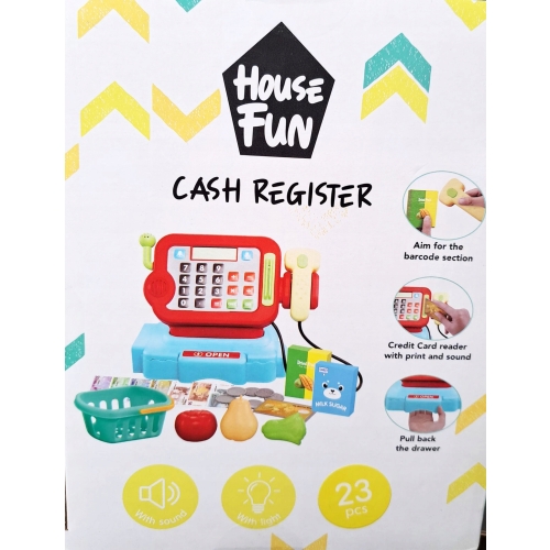 INTERAKTYWNA ZABAWKA KASA DLA DZIECI ŚWIATŁO + DŹWIĘKI HOUSE FUN