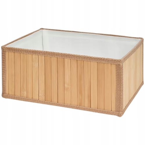 KOSZYK BAMBUSOWY pudełko do przechowywania organizer jasny beż 24x18x13 cm