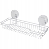 PÓŁKA ŁAZIENKOWA NA PRZYSSAWKI POD PRYSZNIC PROSTOKĄT METALOWA 34 x 11,5 CM