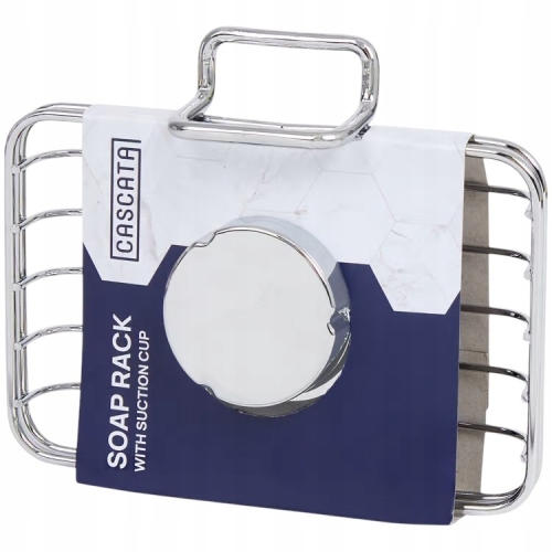 Mydelniczka pod prysznic na przyssawkę metal chrom 13,5 x 9 cm CASCATA