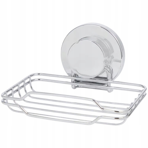 Mydelniczka pod prysznic na przyssawkę metal chrom 13,5 x 9 cm CASCATA