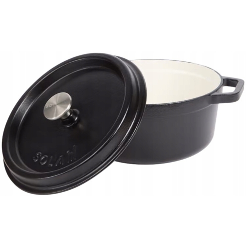 GARNEK ŻAROODPORNY BRYTFANNA RĄCZKI UCHWYTY POKRYWA DUŻY 24 CM 3.5 L SOLA