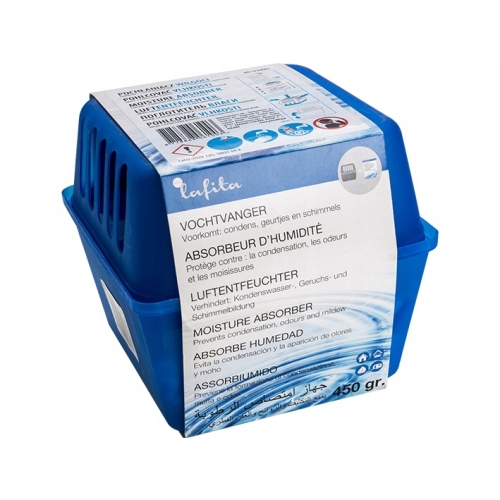 LIMPRO Osuszacz Pochłaniacz Wilgoci Kompakt Urządzenie i Wkład 450 Gram