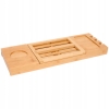 Wysuwana półka bambusowa na wannę z przegródkami 50-91x 18 x 4 cm max.1 kg