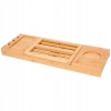Wysuwana półka bambusowa na wannę z przegródkami 50-91x 18 x 4 cm max.1 kg
