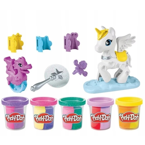 PLAY-DOH Ciastolina ZESTAW JEDNOROŻEC UNICORN PEGAZ 5 TUB + Aksesoria F3613
