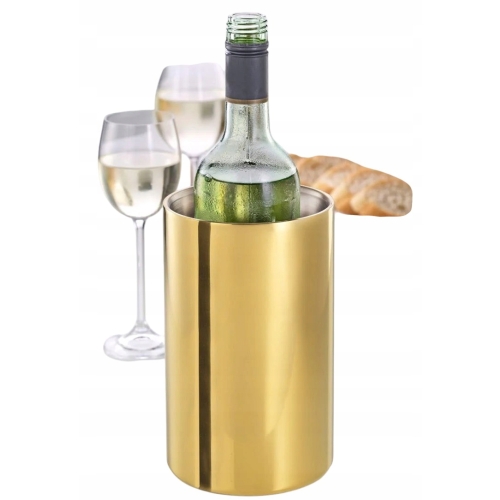 CHŁODZIARKA DO WINA STOŁOWA EKSKLUZYWNA STAL NIERDZEWNA 12 x 20 CM SILVER