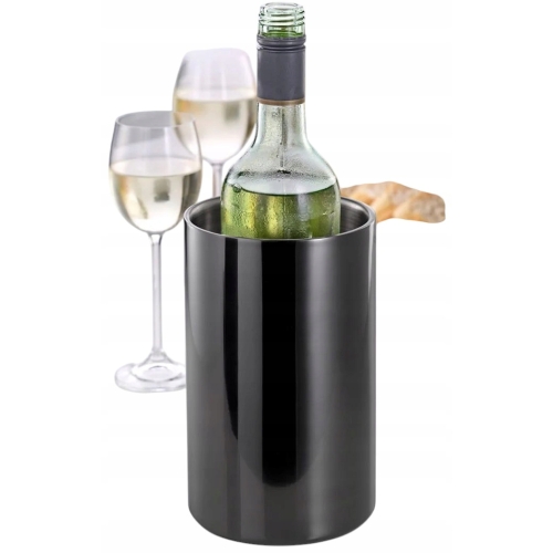 CHŁODZIARKA DO WINA STOŁOWA EKSKLUZYWNA STAL NIERDZEWNA 12 x 20 CM SILVER