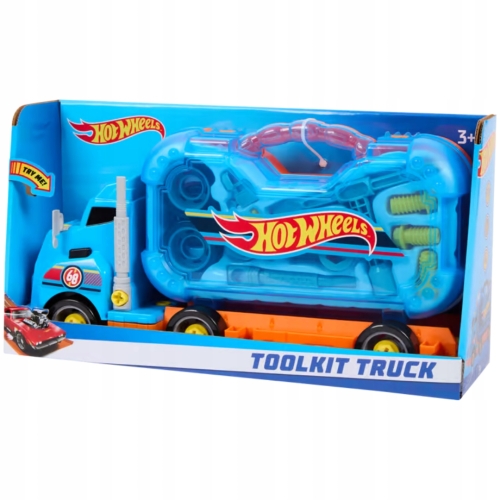 Hot Wheels ciężarówka narzędzia warsztat 13 elem 38 cm z dźwiękiem 3+