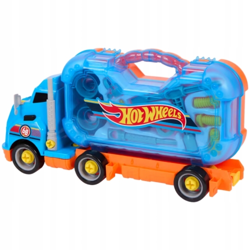 Hot Wheels ciężarówka narzędzia warsztat 13 elem 38 cm z dźwiękiem 3+