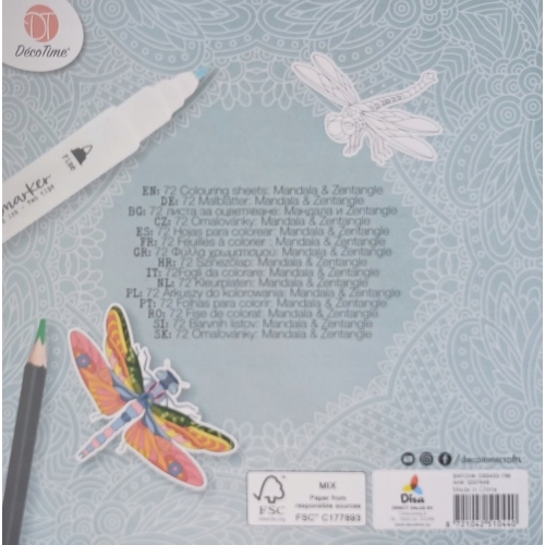 ANTYSTRESOWA KOLOROWANKA MALOWANKA MANDALA 72 SZT 120 GSM KWIATY ZWIERZĘTA