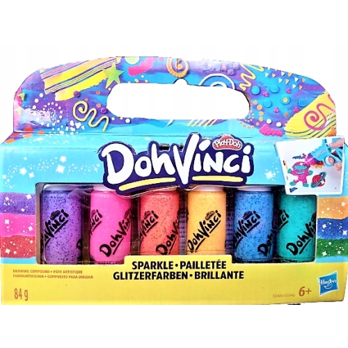 PLAY-DOH CIASTOLINA TUBKI MASA UZUPEŁNIACZ DOH VINCI PASTELOWE 6 KOLORÓW