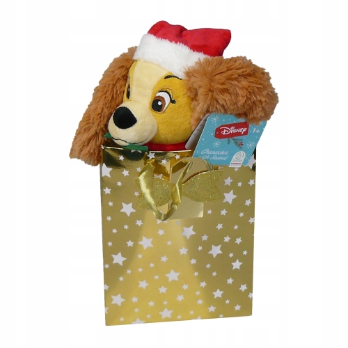 Maskotka Disney Zakochany Kundel w czapce światecznej z dżwiekami 30 cm