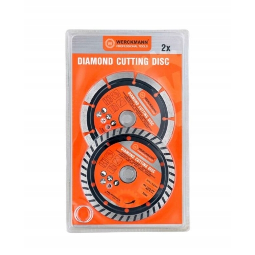 Tarcze diamentowe Werckmann 2 sztuki segmentowe i turbo 125 mm Mocne