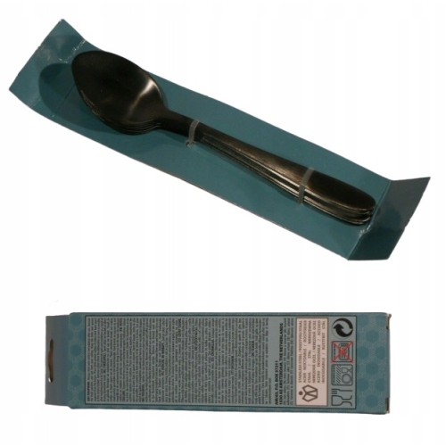 SZTUĆCE CZARNE ZESTAW łyżeczki deserowe 6 sztuk Excellent Houseware DOM