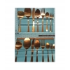 Komplet 16 klasycznych sztućców matowe złoto GLAMOUR dla 4 osób HOME DECOR