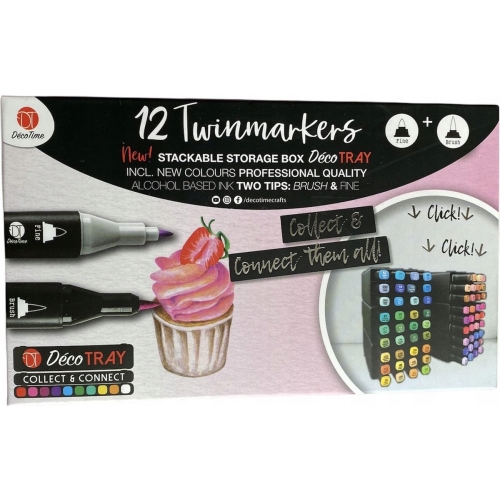 DECOTRAY PODWÓJNE TWIN MARKERY 12 SZTUK GRANATOWE GG1 - GG3