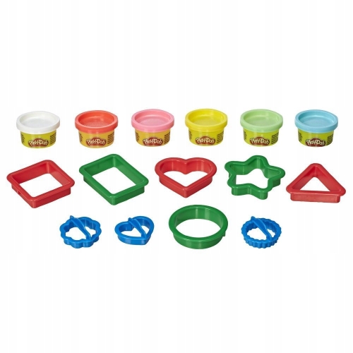 PLAY DOH CIASTOLINA FIGURY GEOMETRYCZNE 6 TUBEK NA PREZENT DLA DZIECI DUŻY