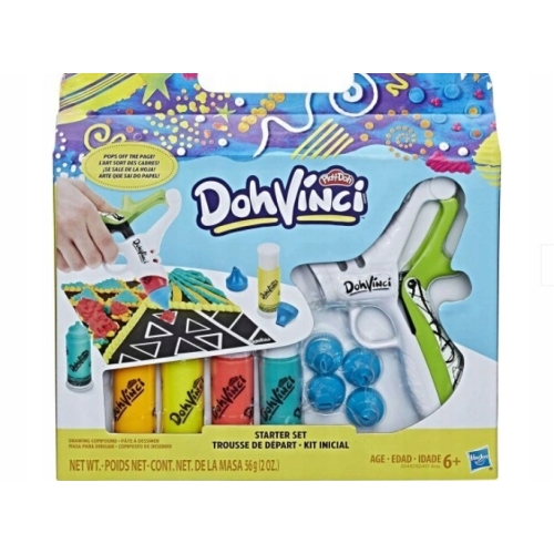 PLAY DOH VINCI CIASTOLINA REZERWOWA MIX TUBKI UZUPEŁNIAJĄCE 6 szt brokatowe