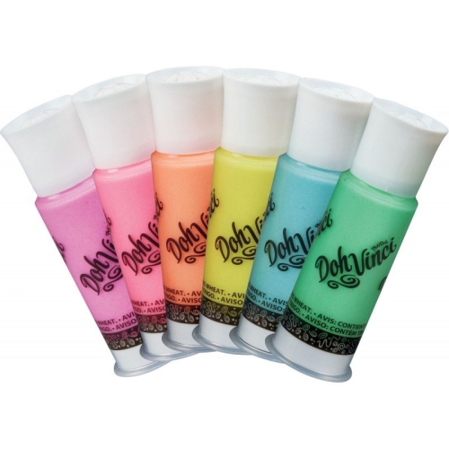 PLAY DOH VINCI CIASTOLINA REZERWOWA MIX TUBKI UZUPEŁNIAJĄCE 6 szt brokatowe
