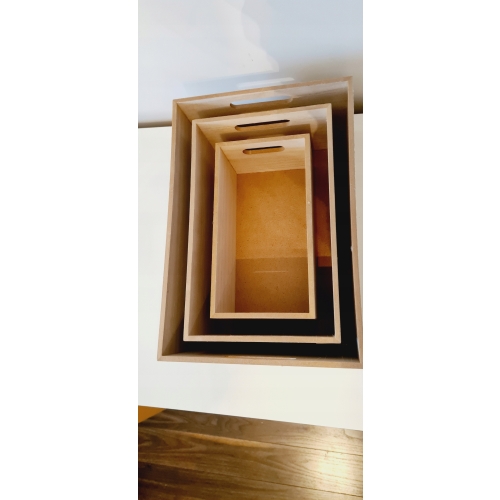Organizer pojemnik box drewniany na drobiazgi L