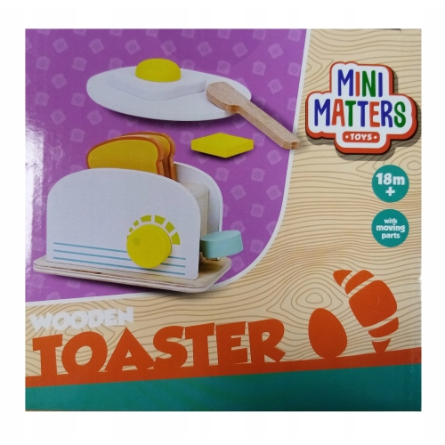 DREWNIANY TOSTER DLA DZIECI Zabawka dla dzieci AKCESORIA KUCHENNE MiniM