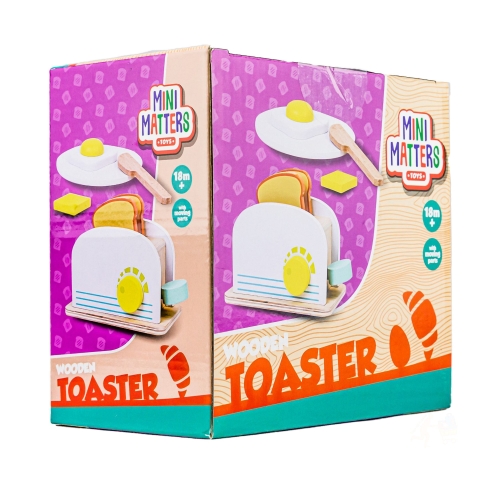 DREWNIANY TOSTER DLA DZIECI Zabawka dla dzieci AKCESORIA KUCHENNE MiniM