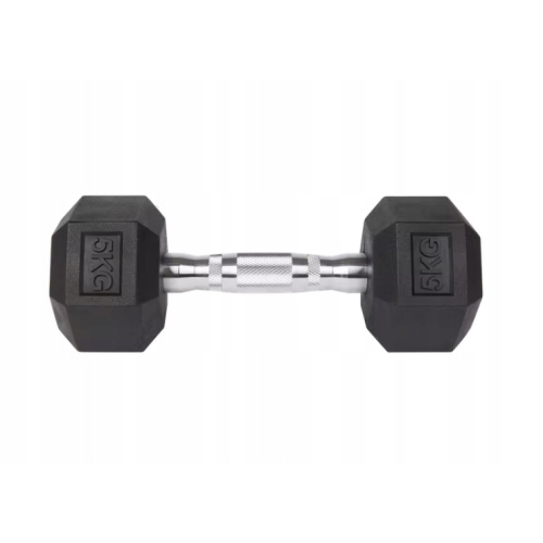 Hantla Ciężarek KAYTAN ćwiczenia sport fizjo czarny gumowany metal 5 KG