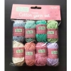 ZESTAW WŁÓCZEK BROKATOWYCH COTTON 6 KOLORÓW 24 SZT + 2X SZYDEŁKA BIG PAKA
